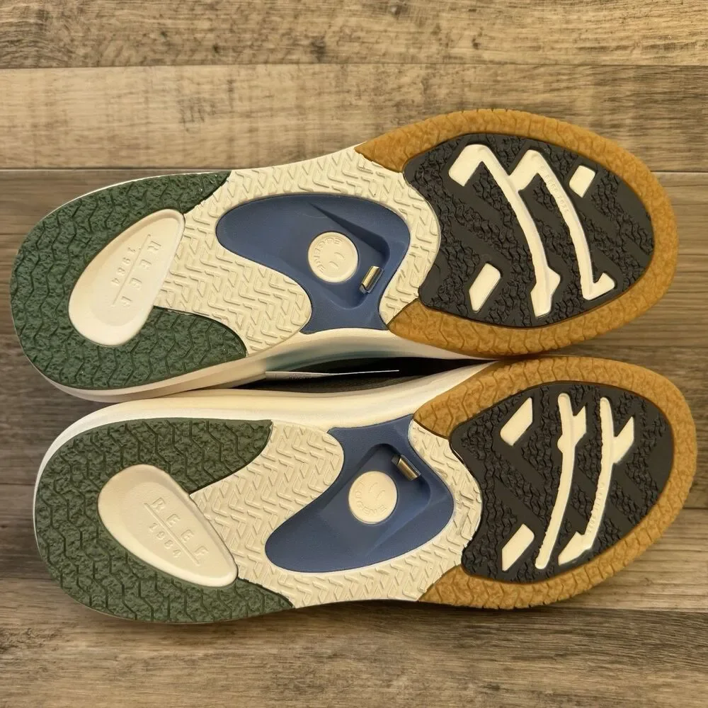 Reef Men’s Size 10 Fanning  Gray/Blue/Orange Comfort Shoes - Bottle Opener
